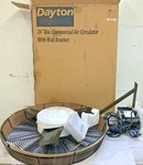 Dayton Industrial Fan, W/ Wall Bracket, 2MA10A, 24", 120 V, 1/4 Hp, 2.9/2.0. Fixed Price $250.00.