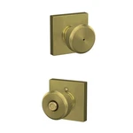 Schlage Bowery Satin Brass Privacy Bed/bath Door Knob With Collins Trim. Fixed Price $29.95.
