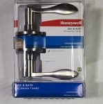 Honeywell Bed & Bath Locking Interior Wave Door Handle Lever Set Satin Nickel. Fixed Price $26.95.