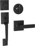 Front Door Lock Set Black Handle With Deadbolt Lever Exterior. Fixed Price $60.97.