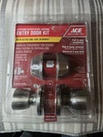 Ace Exterior Entry Door Knob Deadbolt Combo Kit Satin Stainles Steel Keyed Alike. Fixed Price $21.99.
