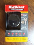 Kwikset 92580-020 Low Profile Matte Black Round 1 Cylinder Deadbolt Smartkey. Fixed Price $15.00.