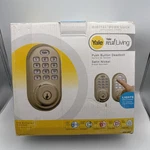 Yale Real Living Electronic Keyless Entry Deadbolt, Front Door Lock Satin Nickel. Fixed Price $84.00.