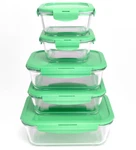 Locknlock 5-PC Square & Rectangle Glass Storage Set K90422 Pear Green New. Fixed Price $31.41.