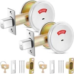 Tandefio 2PCS Bathroom Deadbolt Occupancy Indicator Lock Satin Chrome 304 Ss. Fixed Price $70.54.