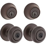 Kwikset Cove Venetian Bronze Smartkey Entry Knob Deadbolt Project Pack 2. Fixed Price $53.97.