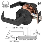 Crl D25PASSMBL Matte Black Passage Standard Grade Lever Lockset. Fixed Price $103.48.
