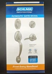 Schlage Plymouth Handleset With Accent Lever Dead Bolt. New. Fixed Price $160.00.
