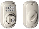 Schlage BE365-PLY Nickel Plymouth Electronic Keypad Single Cylinder Deadbolt. Fixed Price $119.36.