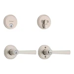 Kwikset Trafford Keyed Entry Lever Single Cylinder Deadbolt Combo Door. Fixed Price $25.00.