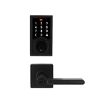 Square Matte Black Electronic Single Cylinder Touchpad Deadbolt With Tonebridge. Fixed Price $64.99.