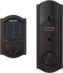 Schlage Connect Smart Touchscreen Deadbolt W/ Alarm Aged Bronze BE469ZP Cam 716. Fixed Price $299.97.