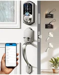 Veise VE07-H Fingerprint Smart Locks For Front Door W Handle Set, App Satin Nick. Fixed Price $85.00.
