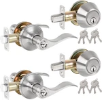 Hosom 2 Pack Keyed Alike Front Door Lever Lockset With Single Cylinder. Fixed Price $65.57.