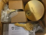 Kwikset 258RDT-4S.STRKP Uptown Low Profile Single Cylinder Deadbolt, Satin Brass. Fixed Price $45.00.