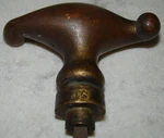 Unique Antique S.t. 23 Brass Door Curled Knob Handle Spindle Reclaim Salvage. Fixed Price $44.99.