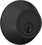 Deadbolt With Round Trim, Keyed 1 Side, Matte Black Finish New. Fixed Price $17.59.