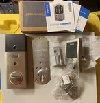 Schlage BE469ZP Cen 619 Connect Smart Deadbolt With Alarm, Satin Nickel. Fixed Price $109.99.