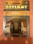 Lock Deadbolt Single Cylinder Polished Brass 154717 Made By Defiant. Fixed Price $15.00.