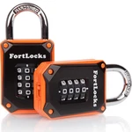 Fortlocks 2 Pack 4-DIGIT Combination Ef Of Pk, Black/orange. Fixed Price $26.48.
