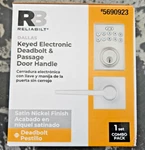 Reliabilt Dallas Keyed Electronic Deadbolt & Passage Door Handel Satin Nickel. Fixed Price $44.89.