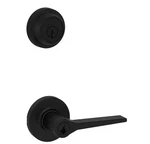 Kwikset Hollis Keyed Entry Door Lever Single Cylinder Deadbolt Matte Black. Fixed Price $30.00.