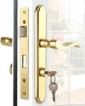Pella Storm Door Handle Accessory Set With Key & Lock Cylinder Polished Gold New. Fixed Price $119.99.