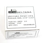 Deltana SDP25U15 Adjustable Pocket Lock Passage 2-3/4"X 2-1/2" Solid Brass. Fixed Price $12.86.