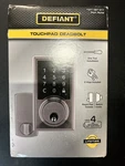 New Defiant Square Electronic Entry Door Touchpad Deadbolt Lock Satin Nickel. Fixed Price $30.00.