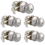 Probrico Keyless Privacy Door Knobs 5-PACK Bedroom Bathroom Brushed Nickel. Fixed Price $69.48.