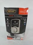 Defiant Square Compact Satin Nickel Electronic Single Cylinder Deadbolt W/ Wi-fi. Fixed Price $20.00.