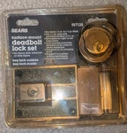 Sears Vintage Surface Mount Deadbolt Lock Set Usa 957135 Cool Look. Fixed Price $38.06.