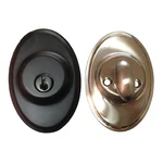Weslock Deadbolt Spilt Finish Satin Nickel Thumb Turn With Oil Rub Bronze. Fixed Price $14.89.