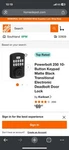 Kwikset Powerbolt 250 10-BUTTON Keypad Matte Black Electronic Deadbolt Door Lock. Fixed Price $100.00.
