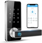 Tiffane Smart Lever Door Lock With Keypad Fingerprint Silver. Fixed Price $189.99.