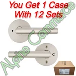 *12-SETS* Kwikset Privacy Milan Bedroom & Bathroom Handle Satin Nickle 97300-904. Fixed Price $349.99.