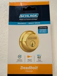 Schlage B60N 505 Single-cylinder Deadbolt Bright Brass Finish. Fixed Price $30.00.