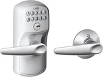 Schlage FE575 626 Jaz Plymouth Keypad Entry With Auto-lock And Elan Levers. Fixed Price $66.00.