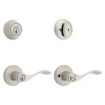 Kwikset Balboa Entry Door Lever & Deadbolt 2-3/4" Satin Nickel 96900-420. Fixed Price $36.00.