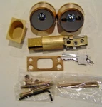 Weiser Lock D4370 #10 Double Cylinder Deadbolt Bright Brass 2-3/8" Setback Nos. Fixed Price $10.00.