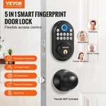Door Lock, With Fingerprint/keypad Code/key, One-time And Anti-peeki. Fixed Price $66.81.