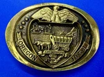 Oregon State Seal Commemorative 1859 The Union Solid Bras 1978 Belt Buckle. Fixed Price $21.24.
