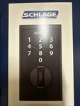 Schlage Keyless Touchscreen Deadbolt - Matte Black (BE375 Cen 622). Fixed Price $90.00.