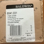Baldwin 8041.031 Contemporary Keyed Deadbolt Polished Brass Low Profile. Fixed Price $79.95.