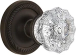Nostalgic Warehouse 704658 Rope Rosette Crystal Glass Door Knob Oil Rubbed Bronz. Fixed Price $69.00.