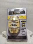 Defiant Cylinder Deadbolt Door Lock With Keys 154725 Polished Brass New. Fixed Price $15.99.