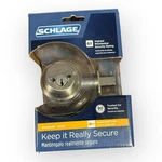 Schlage B62N V 619 Double Cylinder Deadbolt Lock Keyed Both Sides Satin Nickel. Fixed Price $36.00.