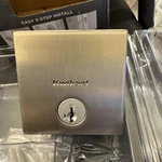 Kwikset Downtown Square Single Cylinder Deadbolt Satin Nickel 92580-018. Fixed Price $19.00.