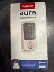 Kwikset Aura Reach Smart Deadbolt Matter Thread Satin Nickel 994000-001. Fixed Price $109.00.