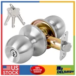 Heavy Duty Keyed Entry Door Knob Satin Nickel Finish For Home Security Lock. Fixed Price $15.18.